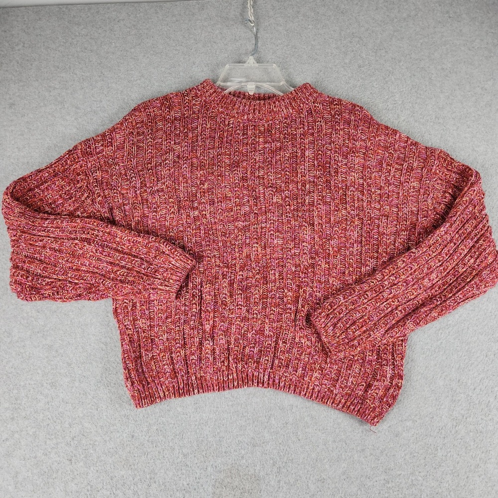 Universal Thread Sweater Womens‎ Small Pink Chunky Knit Ribbed Crewneck Pullover